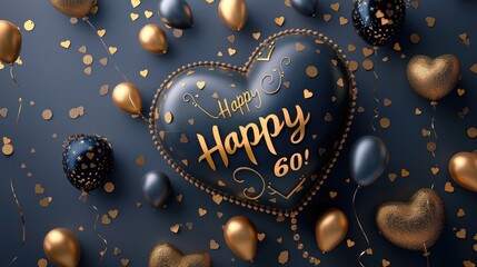 Happy 60th: a celebratory message commemorating six decades of life's journey, filled with gratitude, love, and cherished memories, marking this special milestone with joy and appreciation