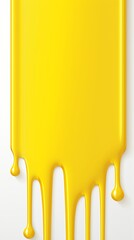 Yellow paint dripping on the white wall water spill vector background with blank copy space for photo or text