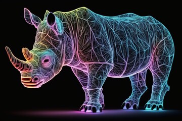 Fototapeta premium 3D furry forest animal with beautiful colors and white background. with Generative AI technology 