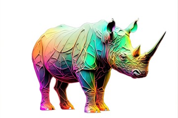 Fototapeta premium 3D furry forest animal with beautiful colors and white background. with Generative AI technology 