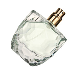 Luxury women`s perfume in bottle isolated on white