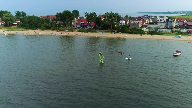 Beach In Rewa Plaza Aerial View Poland