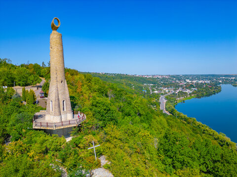 Panorama view of Candle of Gratitude near Soroca, Moldova