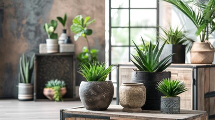 Potted plants bring a touch of nature indoors  AI generated illustration