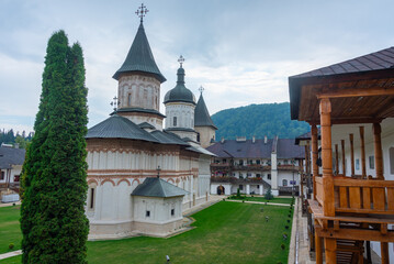 Fototapeta na wymiar Secu monastery during a cloudy day in Romania