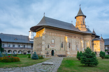 Fototapeta na wymiar Neamt monastery during a cloudy day in Romania