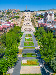 Yerevan cascade viewed during a sunny day in Armenia