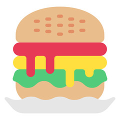 Sandwich multi color icon, relate to gastronomy theme. use for UI or UX kit, web and app development.