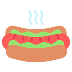 Hot Dog multi color icon, relate to gastronomy theme. use for UI or UX kit, web and app development.