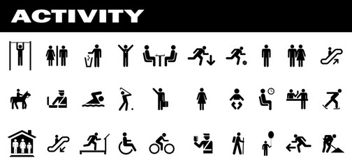 Sport and fitness activity icon Set vector design.