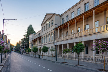 Empty street in the center of Kutaisi, Georgia