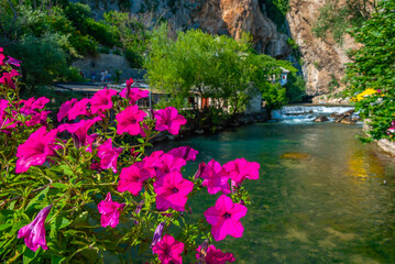 Blagaj Tekke - Historic Sufi monastery built on the cliffs by the water in Bosnia and Herzegovina
