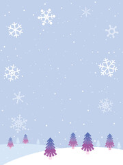 Snow and tree background illustration