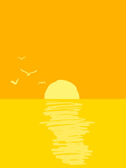 sea sunrise illustration