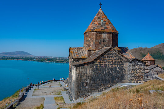 Sunny day at Sevanavank church in Armenia