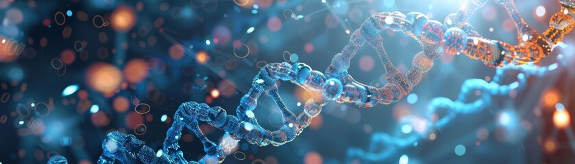 DNA nanotechnology, Using DNA molecules as building blocks for creating complex nanostructures with various functions - obrazy, fototapety, plakaty