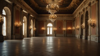 ballroom interior of ancient royal palace from Generative AI