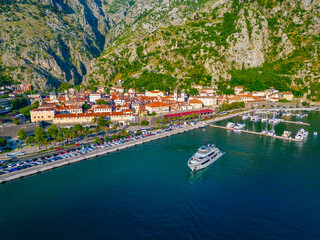 Aerial view of town Kotor in Montenegro