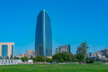 Highrise buildings in the center of Baku, Azerbaijan