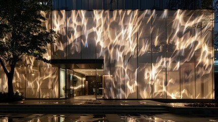 The buildings facade is a canvas of light and shadow AI generated illustration