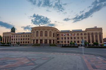 Sunset view of Gyumri Municipality in Armenia