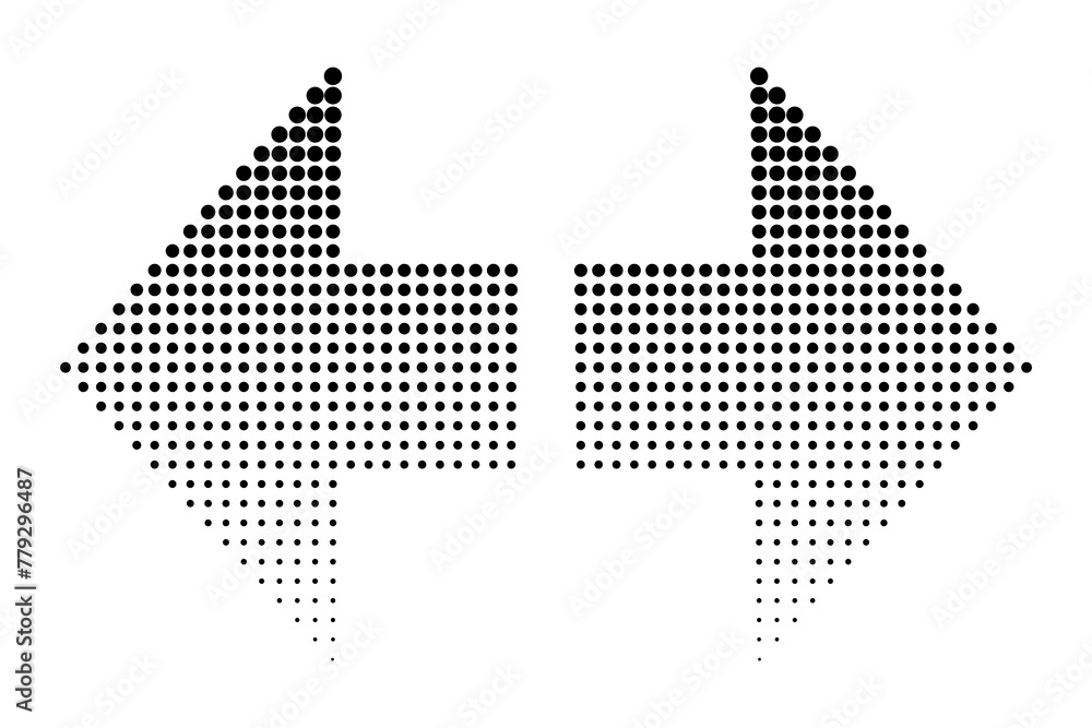 Poster halftone arrow pattern. directional dotted design. abstract vector arrows. vector illustration. eps 