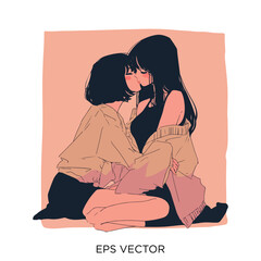 lesbian kissing, lesbian kissing clipart