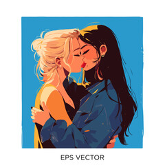 lesbian kissing, lesbian kissing clipart