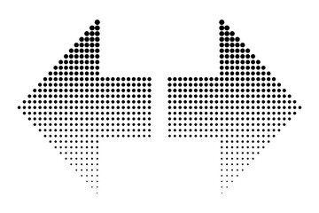 Halftone arrow pattern. Directional dotted design. Abstract vector arrows. Vector illustration. EPS 10.