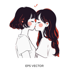 lesbian kissing, lesbian kissing clipart