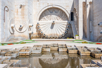 Yerevan cascade viewed during a sunny day in Armenia