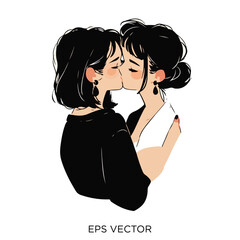 lesbian kissing, lesbian kissing clipart