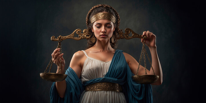Equilíbrio e Ordem: A Deusa da Justiça Representando a Imparcialidade