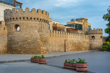 Fortification of Icherisheher part of Baku, Azerbaijan - obrazy, fototapety, plakaty
