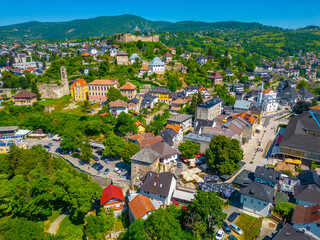 Panorama of Bosnian town Jajce