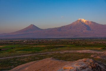 Fototapeta premium Sunrise view of Ararat mountain in Turkey