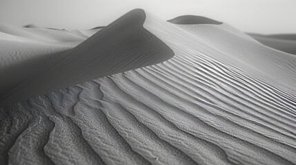 The subtle patterns of sand dunes in the desert AI generated illustration