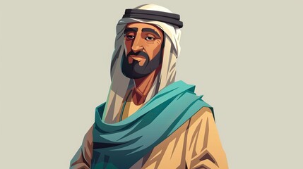 Stylized portrait of a man in Arab attire