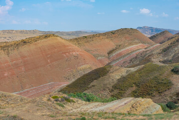 Rainbow mountains at the border of Georgia and Azerbaijan