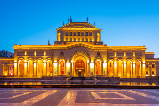 Sunrise view of History Museum of Armenia in Yerevan