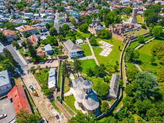 Panorama view of the Princely court in Romanian town Targoviste