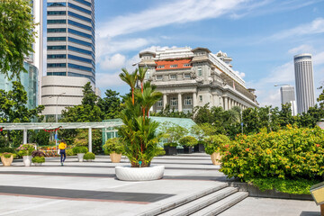The promenade, Fullerton Road, Singapore - obrazy, fototapety, plakaty