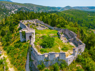 Panorama view of the old town of Stolac in Bosnia and Herzegovina