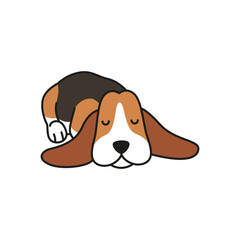 Cute Basset Hound dog Vector Illustration