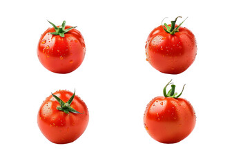 Set of Fresh Tomato's isolated PNG, Different Angles