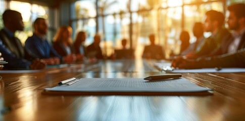 Fototapeta premium businesspeople working in office, team meeting cooperation, signing cooperation agreement, cooperation success