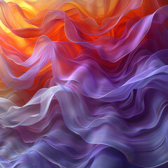 Obraz premium Digital art composition on an abstract background with swirling waves of red and yellow, reminiscent of flowing fabric.