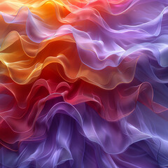 Obraz premium Digital art composition on an abstract background with swirling waves of red and yellow, reminiscent of flowing fabric.