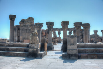 Ruins of the Zvartnots cathedral in Armenia