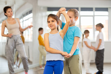 Children bachata dance group lesson in studio .Club for those who like to dance for their own...